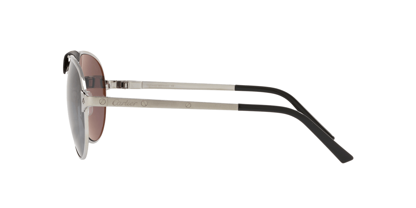 משקפי שמש קרטייה מתכת אקדח שחור-אפור פולאר | CARTIER CT0034S Gunmetal Black-Grey Polar