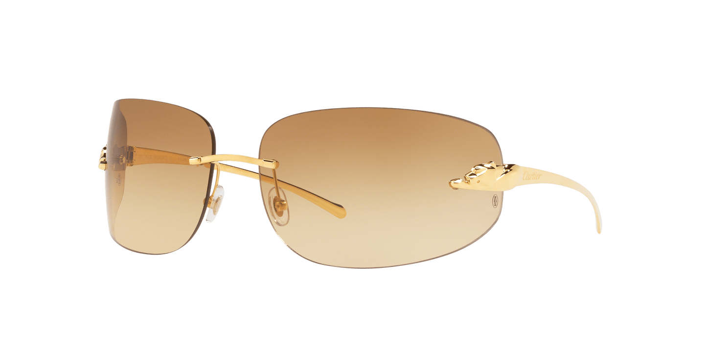 משקפי שמש קרטייה זהב מבריק-חום | CARTIER CT0062S Gold Shiny-Brown