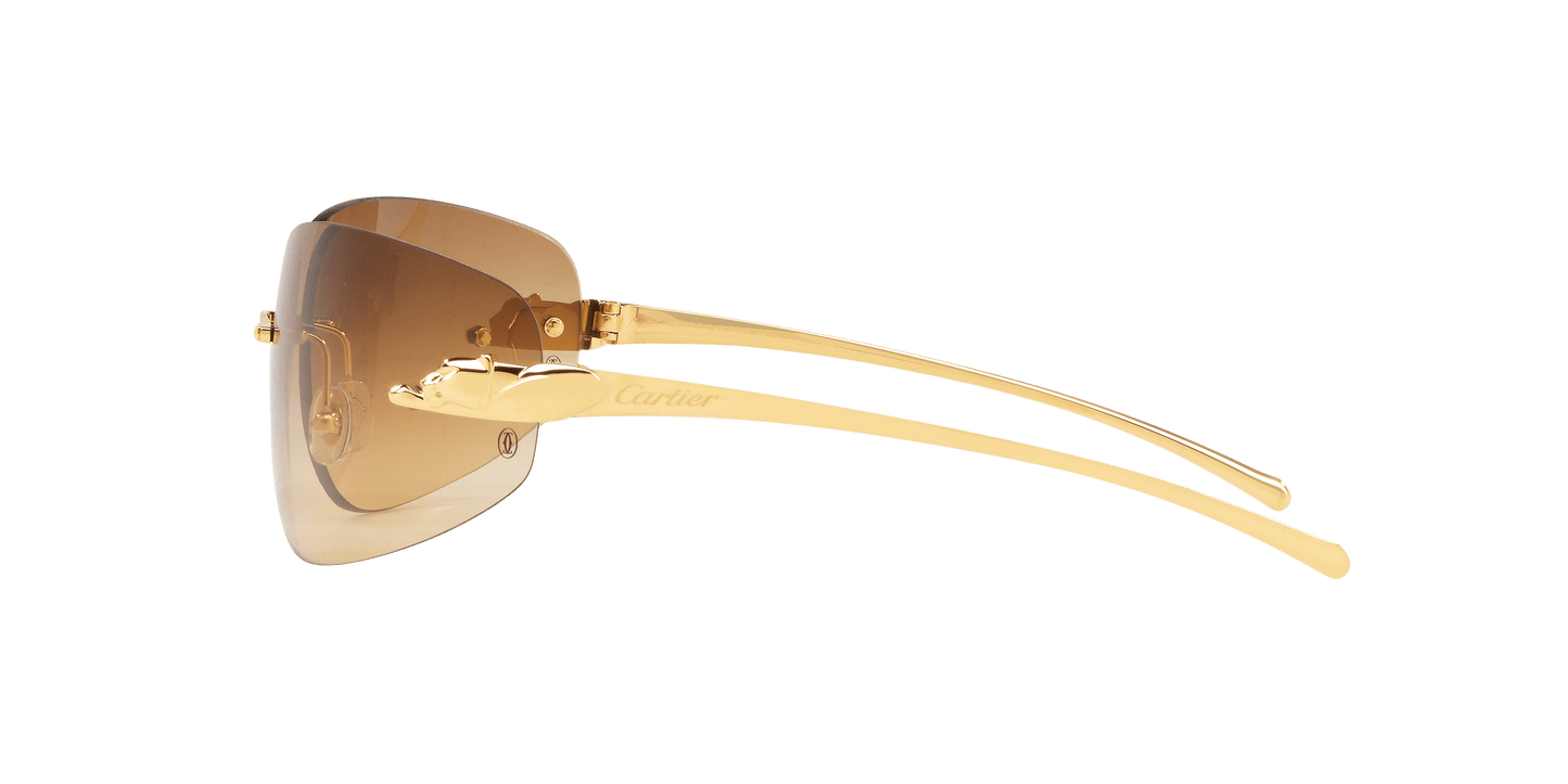 משקפי שמש קרטייה זהב מבריק-חום | CARTIER CT0062S Gold Shiny-Brown