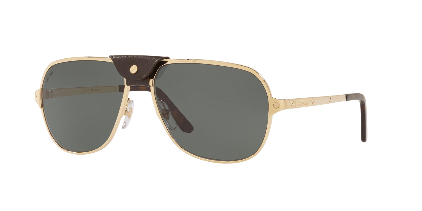 משקפי שמש קרטייה זהב-ירוק | CARTIER CT0165S Gold-Green