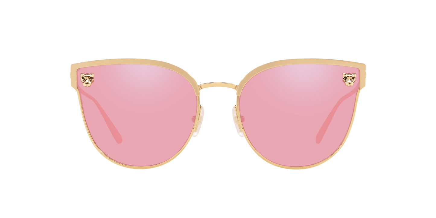 משקפי שמש קרטייה זהב מט-ורוד | CARTIER CT0198S Gold Matte-Pink