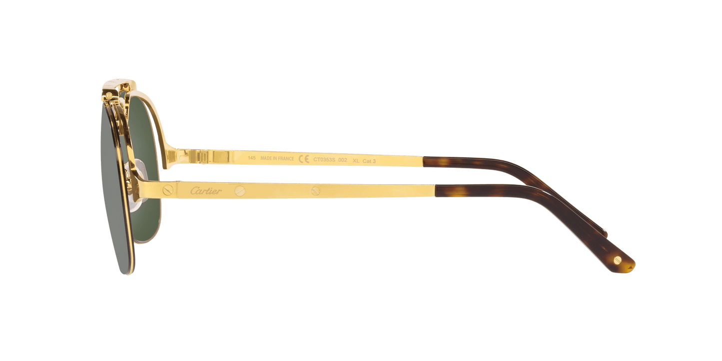 משקפי שמש קרטייה זהב-ירוק | CARTIER CT0353S Gold-Green