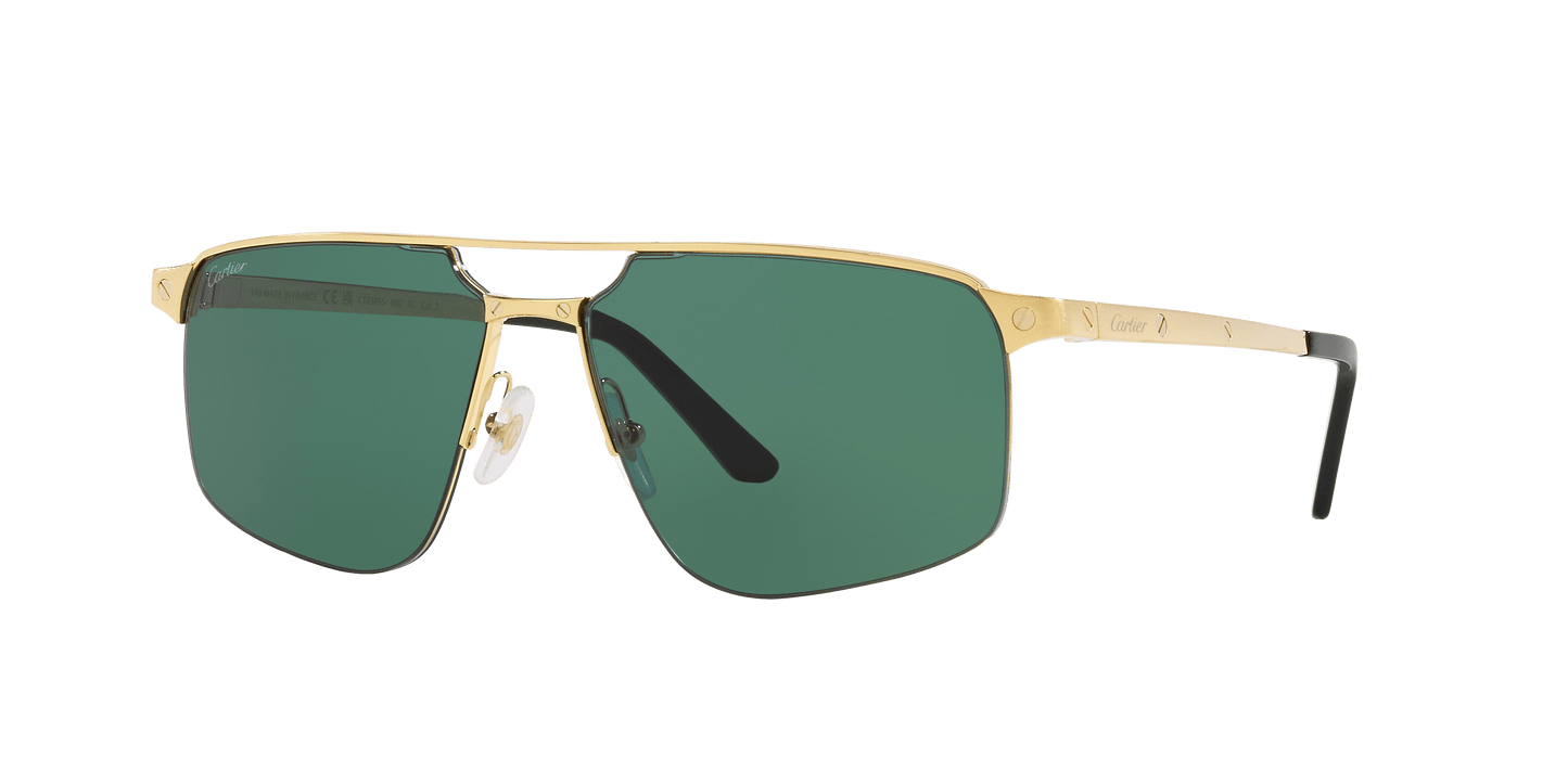 משקפי שמש קרטייה זהב-ירוק | CARTIER CT0385S-002 Gold-Green