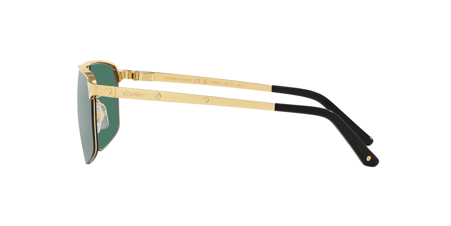 משקפי שמש קרטייה זהב-ירוק | CARTIER CT0385S-002 Gold-Green