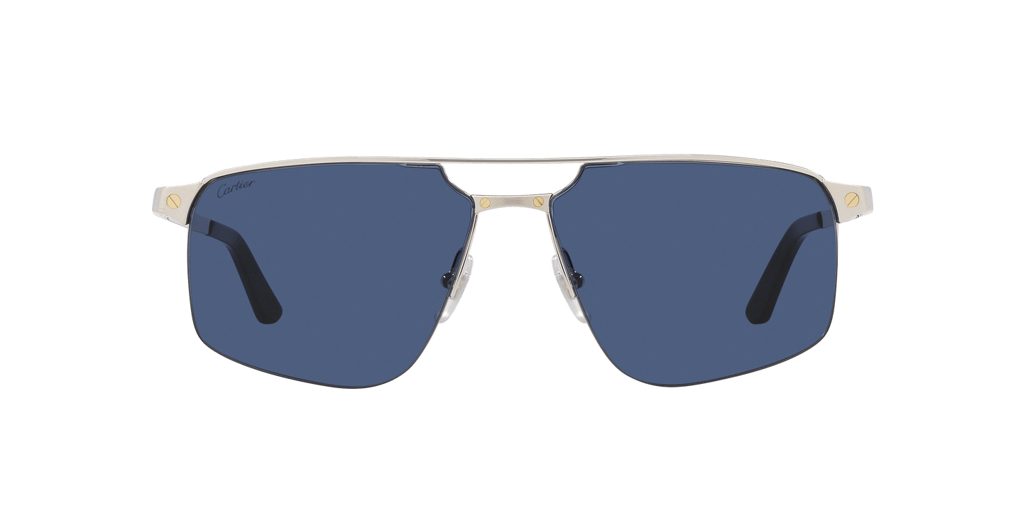 Cartier Sunglasses Silver-Blue | CARTIER CT0385S Silver-Blue