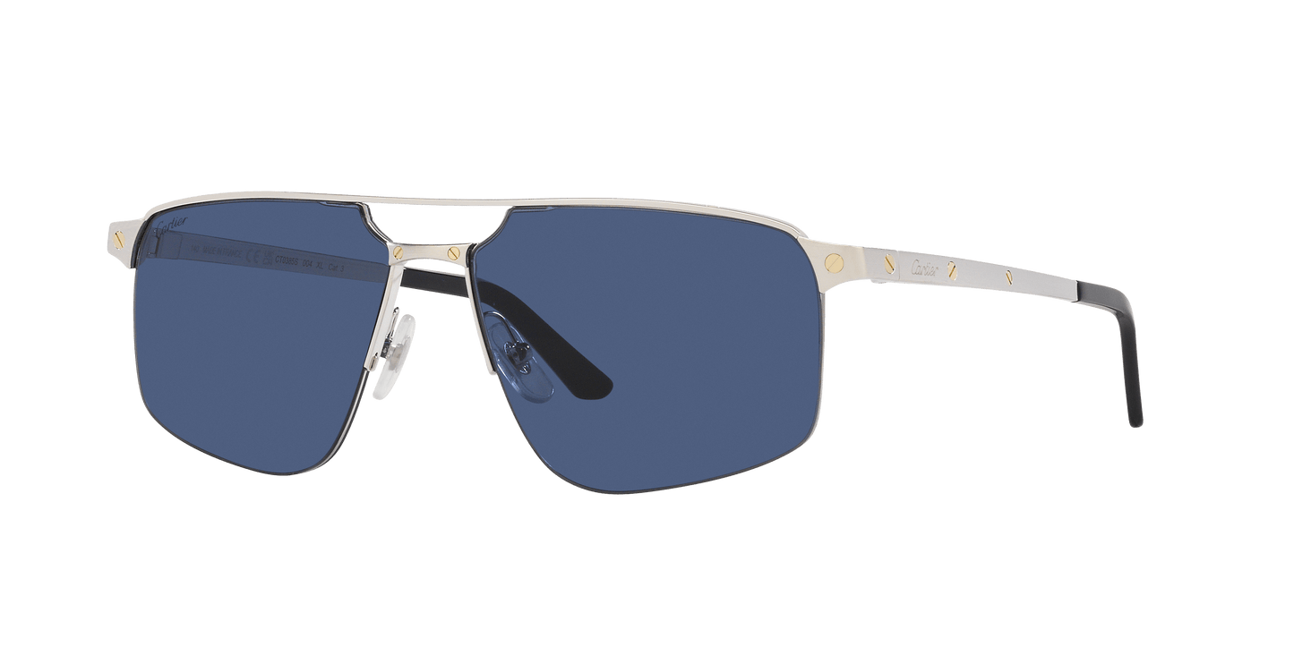 Cartier Sunglasses Silver-Blue | CARTIER CT0385S Silver-Blue