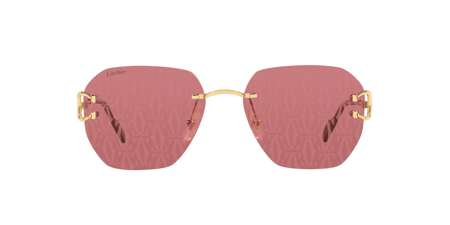 Cartier Gold-Red Sunglasses | CARTIER CT0065S Gold-Red