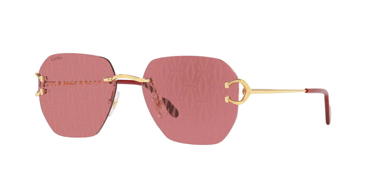 Cartier Gold-Red Sunglasses | CARTIER CT0065S Gold-Red