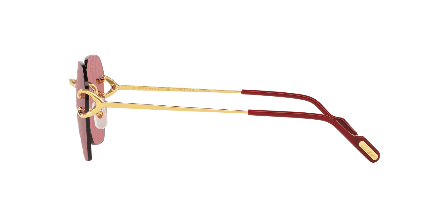 Cartier Gold-Red Sunglasses | CARTIER CT0065S Gold-Red