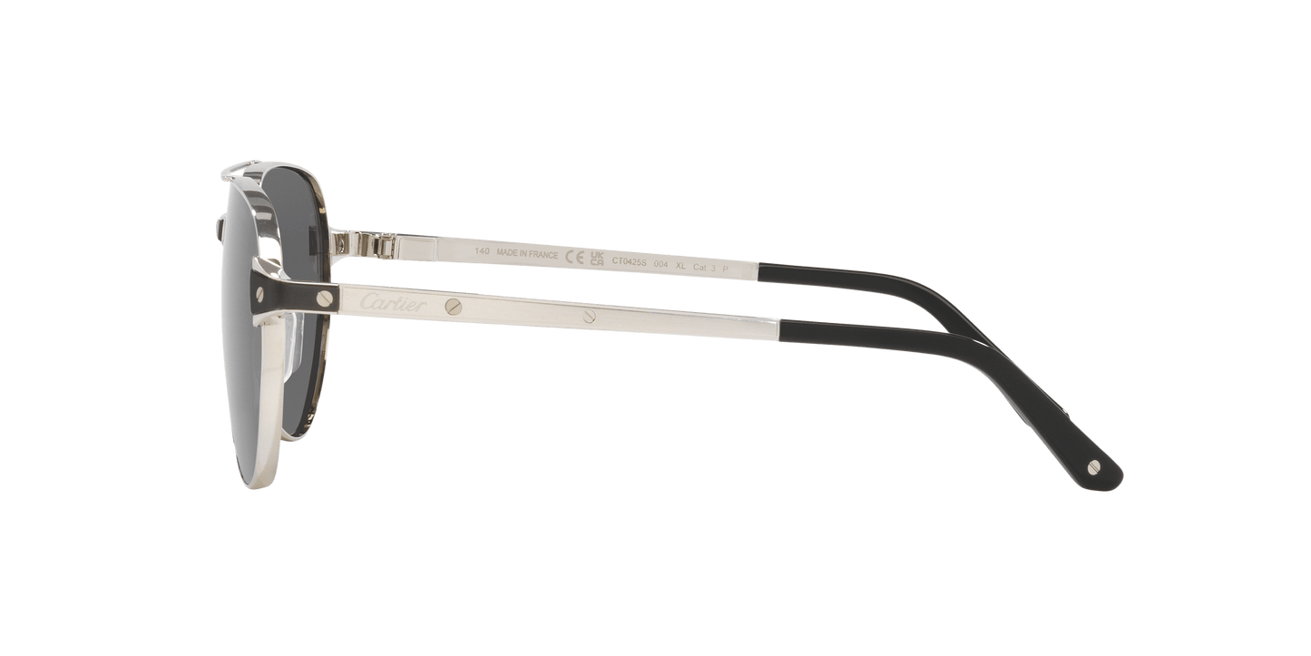 משקפי שמש קרטייה כסף מבריק-אפור | CARTIER CT0425S Silver Shiny-Grey