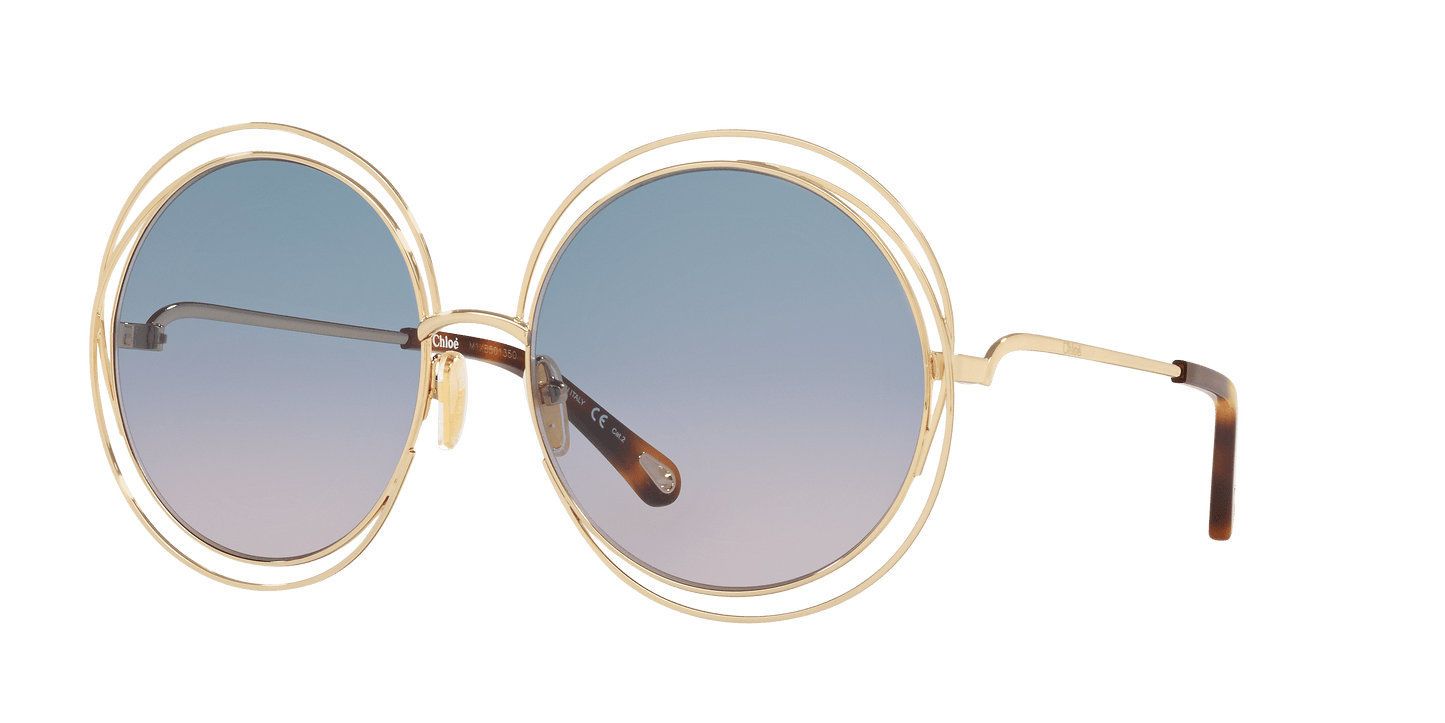 משקפי שמש קלואי זהב ירוק-כחול שיפוע | Chloé CH0045S Gold Green-Blue Gradient