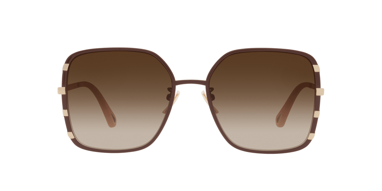 משקפי שמש של קלואי זהב ברור-חום | Chloé CH0143S Gold Clear-Brown