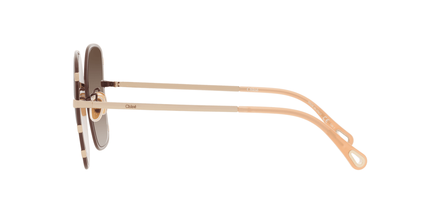 משקפי שמש של קלואי זהב ברור-חום | Chloé CH0143S Gold Clear-Brown