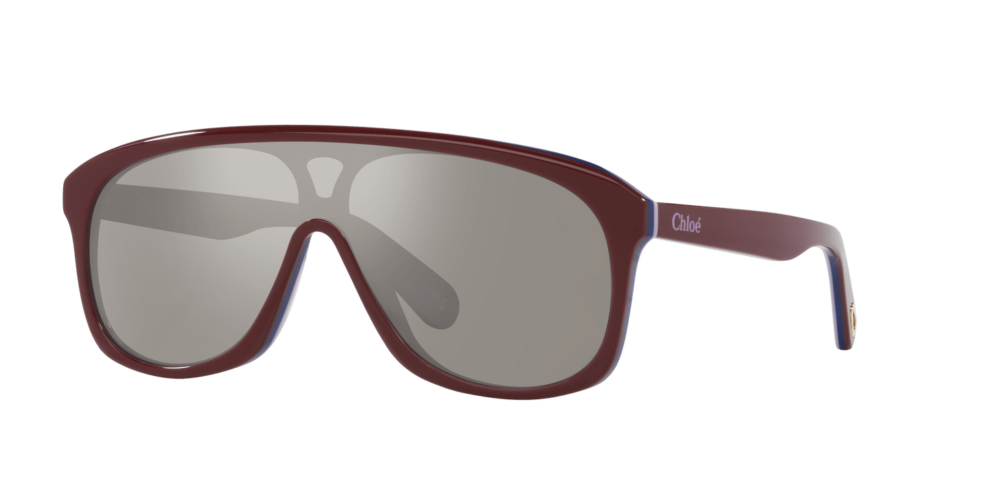 משקפי שמש של קלואה בורדו-כסף | CHLOÉ CH0212S Burgundy-Silver