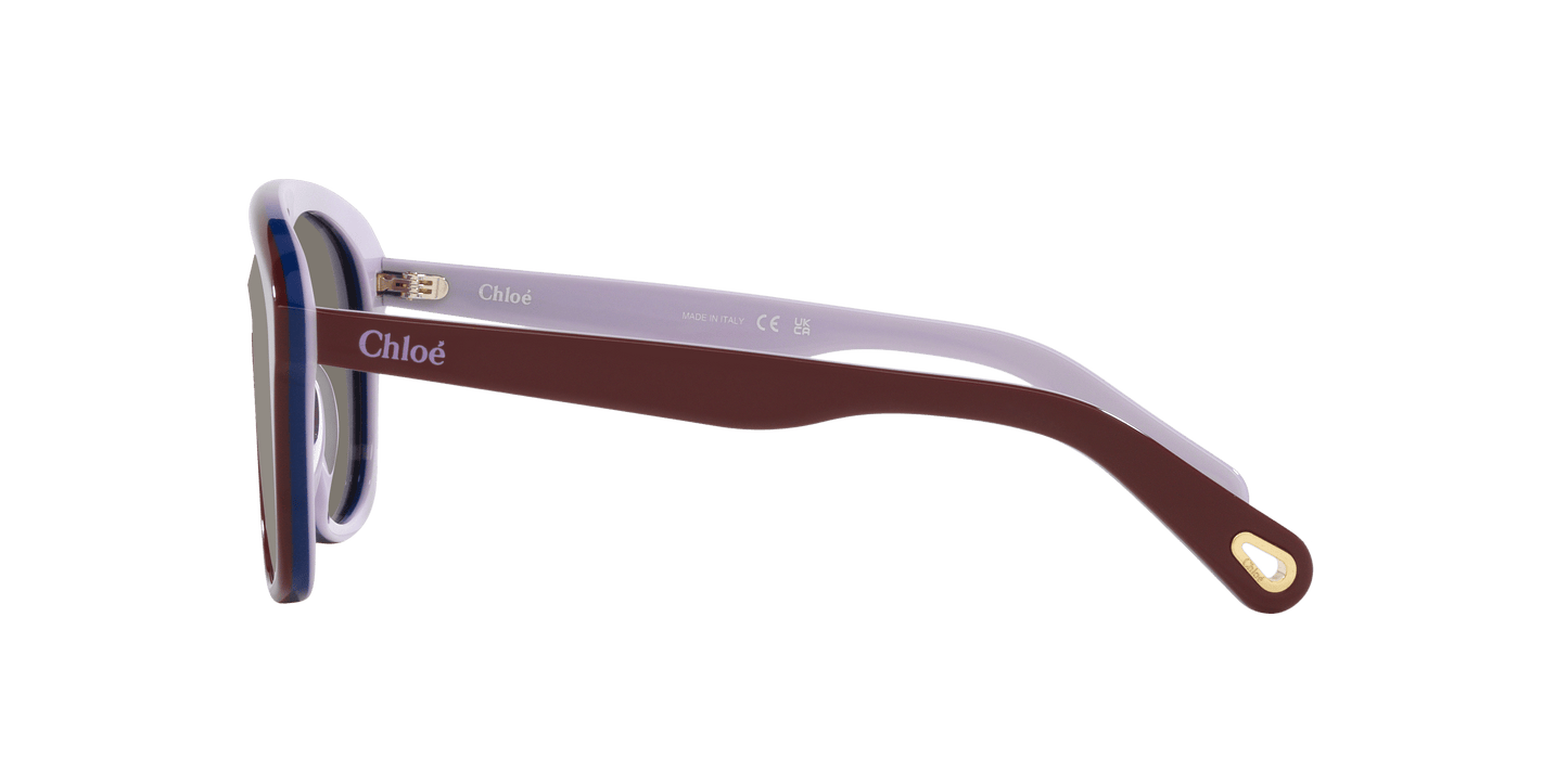משקפי שמש של קלואה בורדו-כסף | CHLOÉ CH0212S Burgundy-Silver