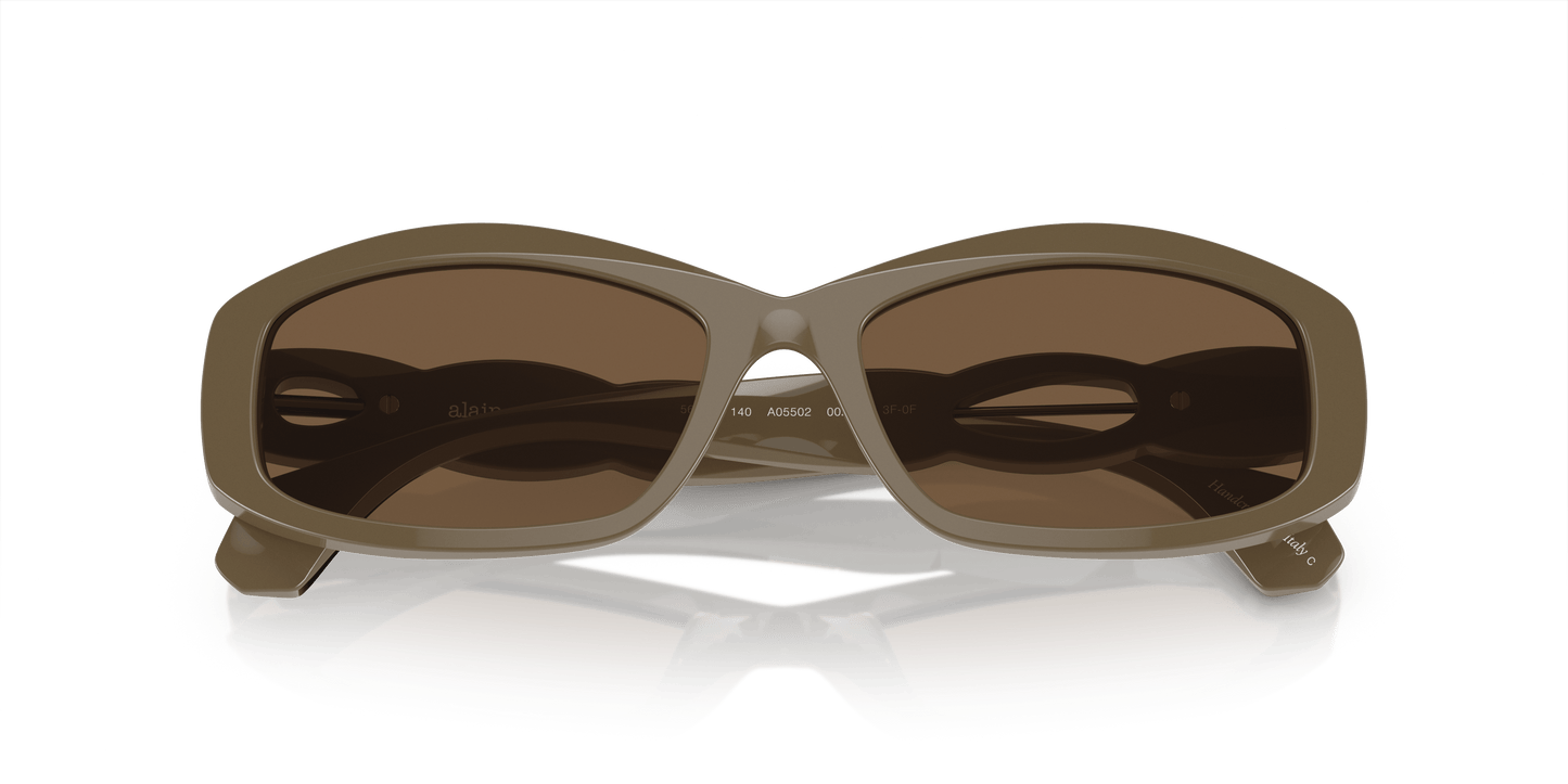 نظارة شمسية آلان ميكلي كاكي خضراء - صورة شفافة إلى بنية | آلان ميكلي A05502 أخضر كاكي - شفاف إلى بني