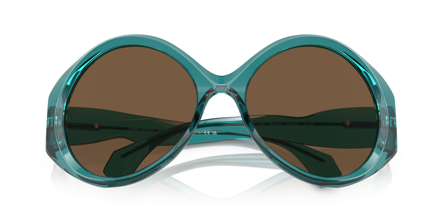 نظارات شمسية آلان ميكلي شفافة باللون الفيروزي - صورة شفافة باللون البني | آلان ميكلي A05503 شفاف أزرق مخضر - شفاف إلى بني