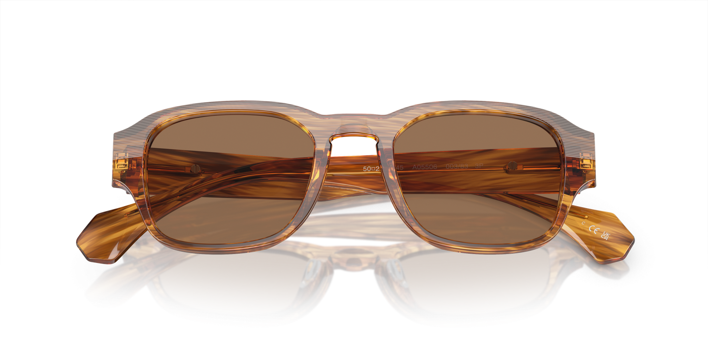 ALAIN MIKLI A05506 Striped Havana-Polar Brown Sunglasses