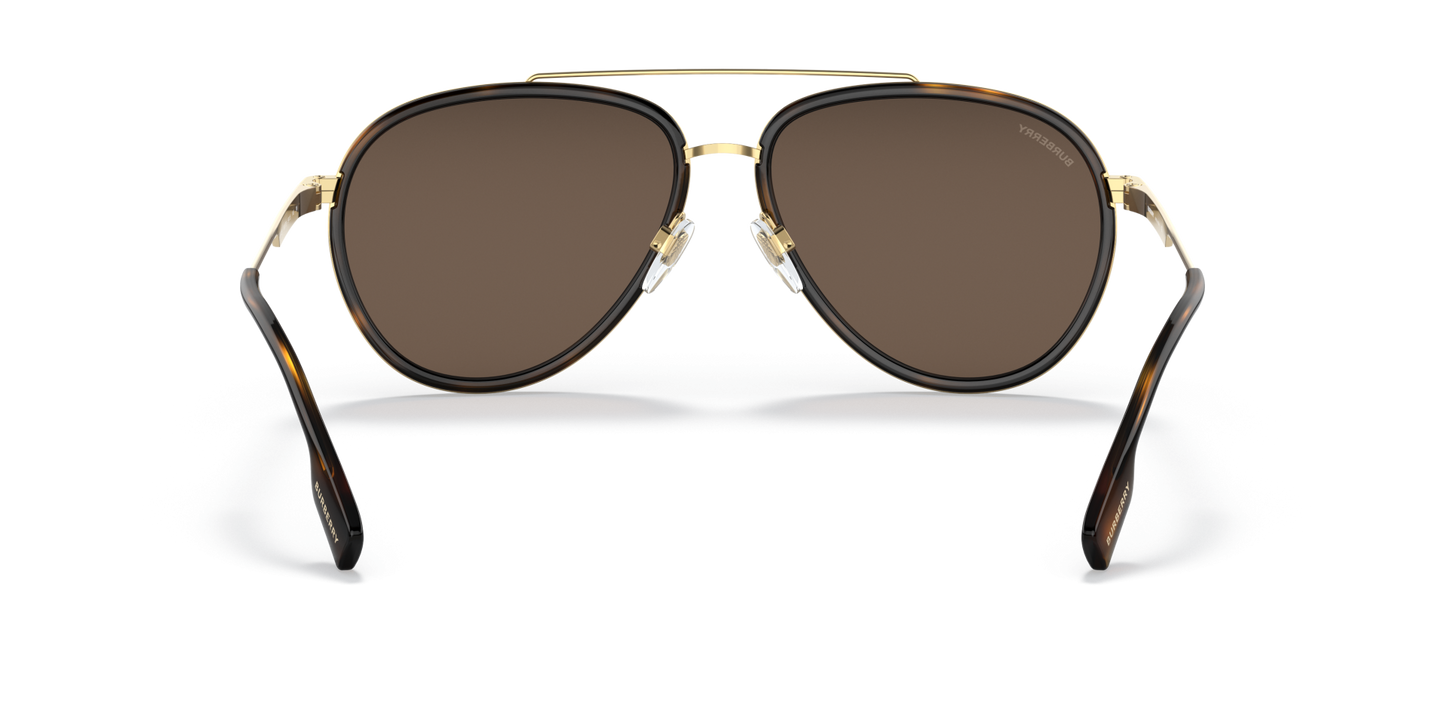 משקפי שמש בורברי זהב-חום כהה | BURBERRY BE3125 Oliver Gold-Dark Brown