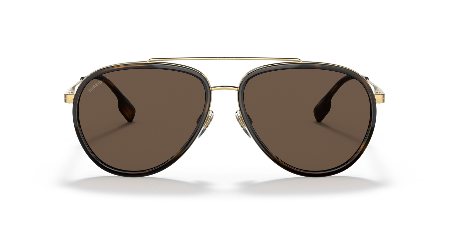 משקפי שמש בורברי זהב-חום כהה | BURBERRY BE3125 Oliver Gold-Dark Brown