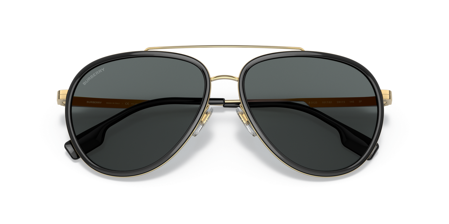 Burberry Sunglasses Dark Grey Polarized Gold | BURBERRY BE3125 Oliver Gold-Polarized Dark Grey