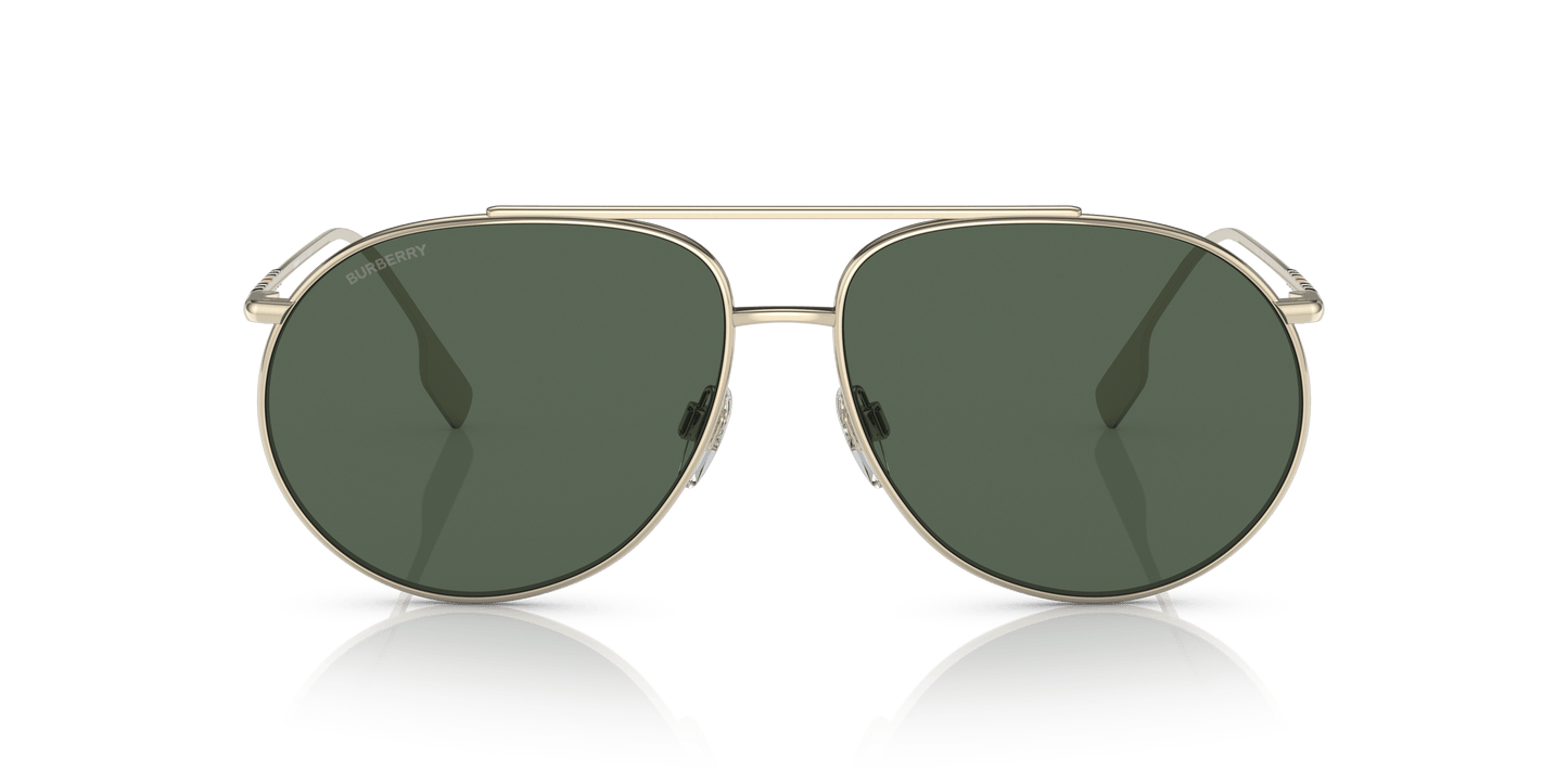 משקפי שמש בורברי בהיר זהב-כהה | BURBERRY BE3138 Alice Light Gold-Dark Green