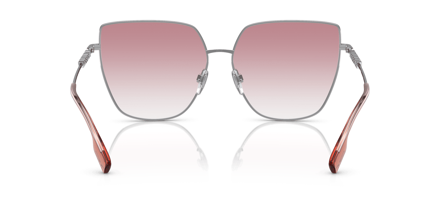 Burberry Sunglasses in Pink Gradient Clear Silver | BURBERRY BE3143 Alexis Silver-Clear Gradient Pink