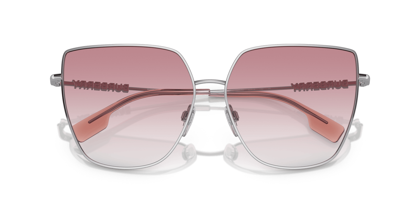 Burberry Sunglasses in Pink Gradient Clear Silver | BURBERRY BE3143 Alexis Silver-Clear Gradient Pink