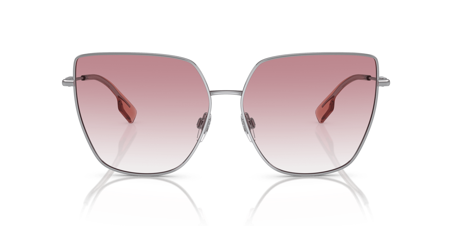 Burberry Sunglasses in Pink Gradient Clear Silver | BURBERRY BE3143 Alexis Silver-Clear Gradient Pink