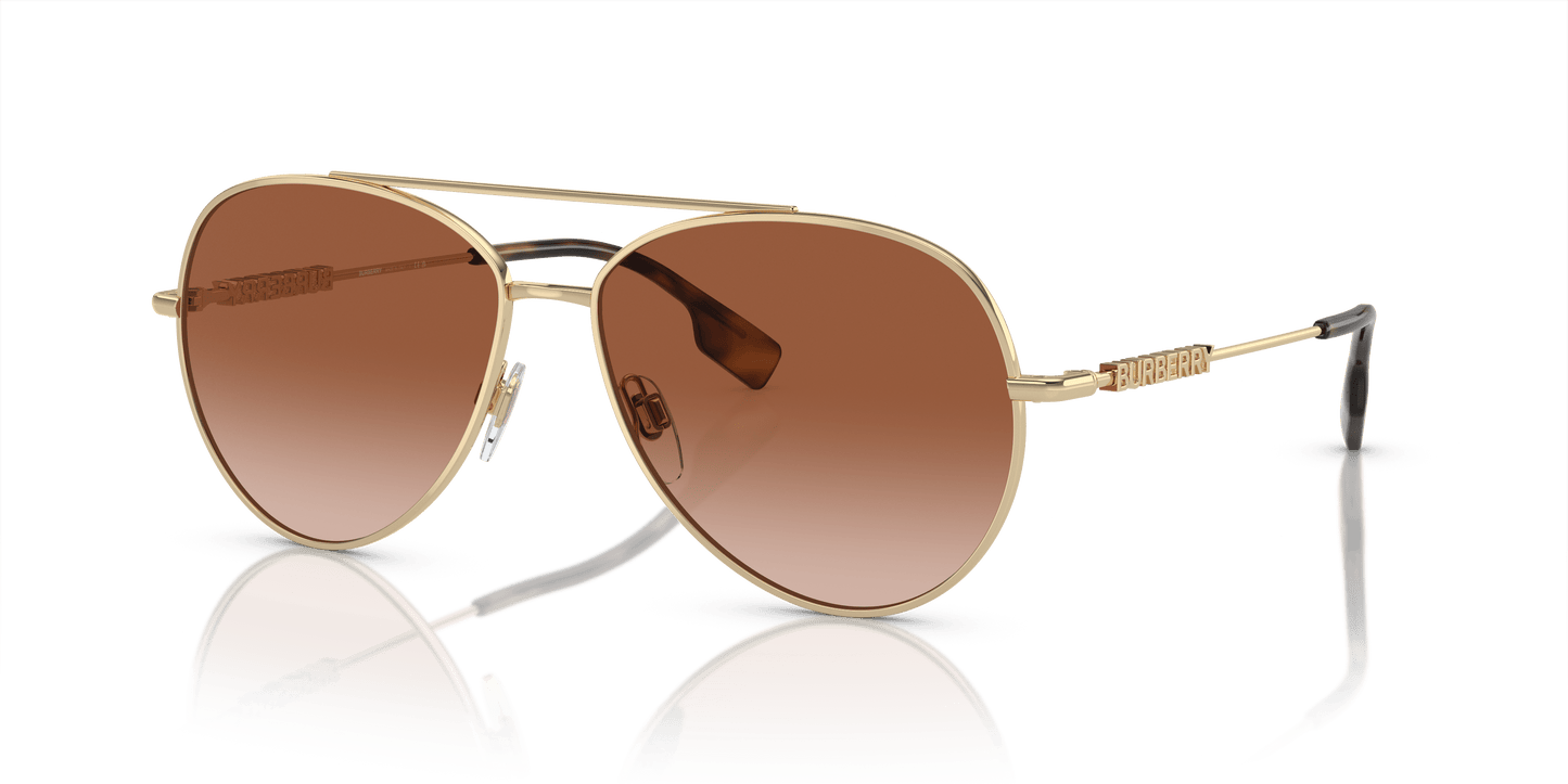 משקפי שמש של ברברי צבע זהב-חום בהיר | BURBERRY BE3147 Light Gold-Brown Gradient
