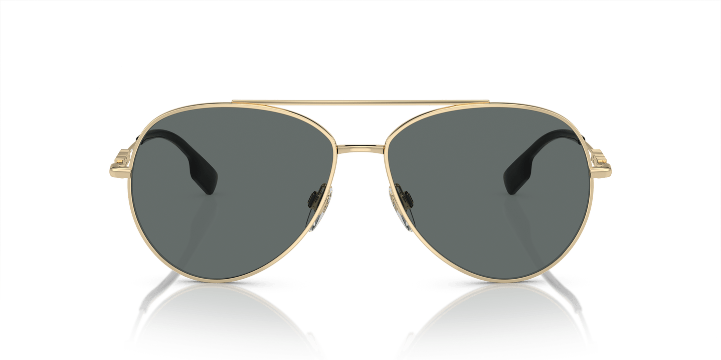 משקפי שמש של ברברי קוטב זהב בהיר-אפור כהה | BURBERRY BE3147 Light Gold-Dark Grey Polar