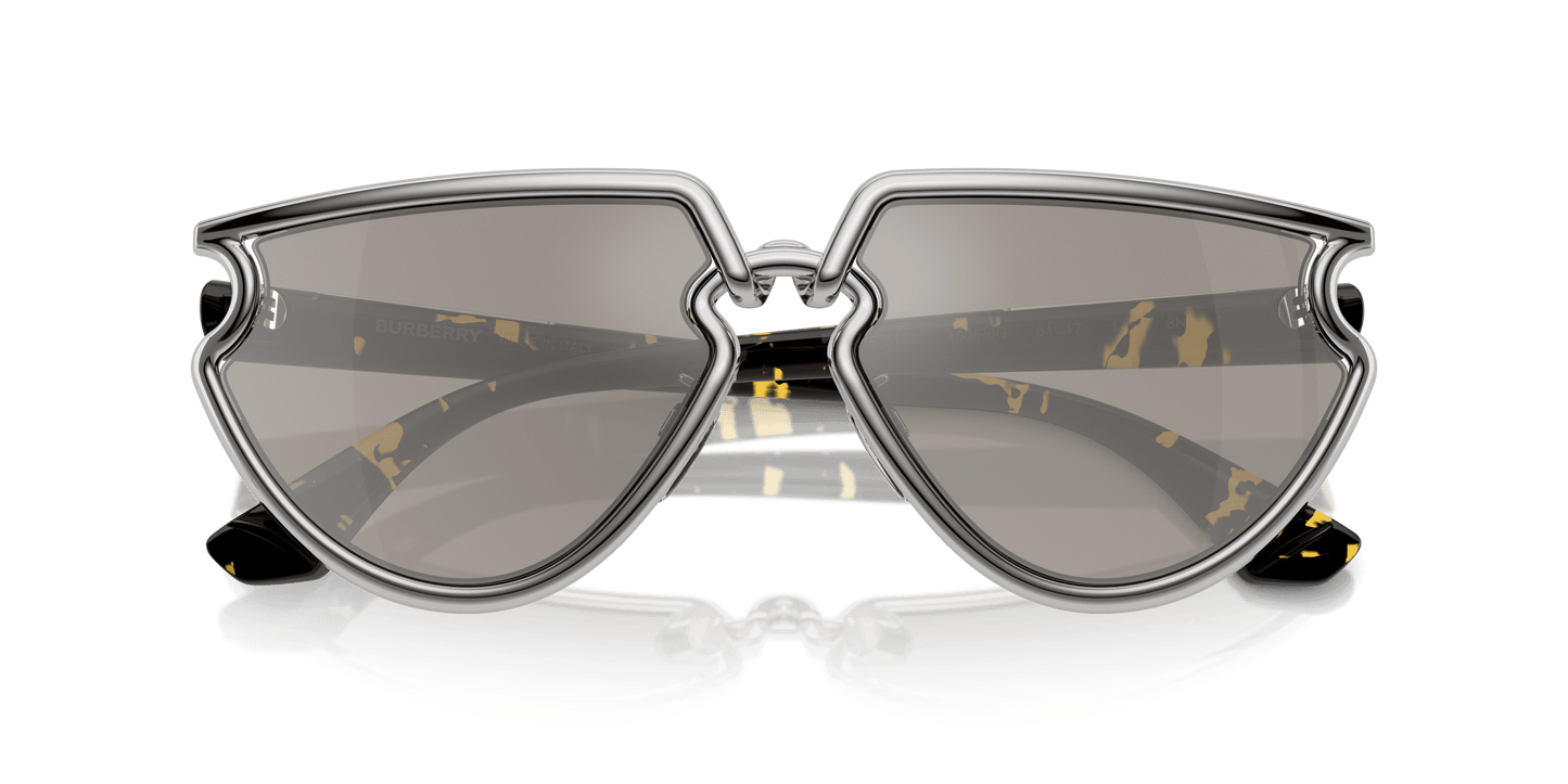 משקפי שמש של ברברי מראה אפור בהיר כסף | BURBERRY BE3152 Silver-Light Grey Mirror Silver