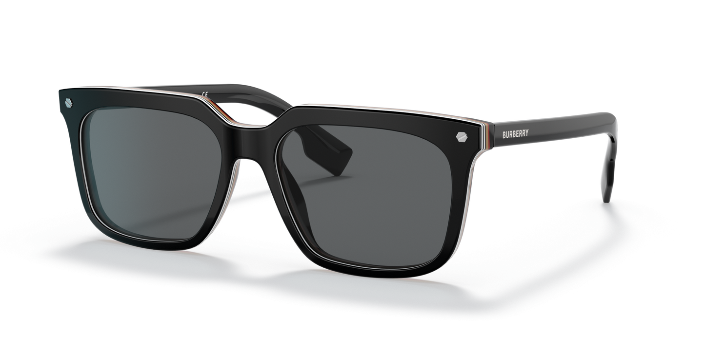 משקפי שמש בורברי שחור-אפור כהה | BURBERRY BE4337 Carnaby Black-Dark Grey