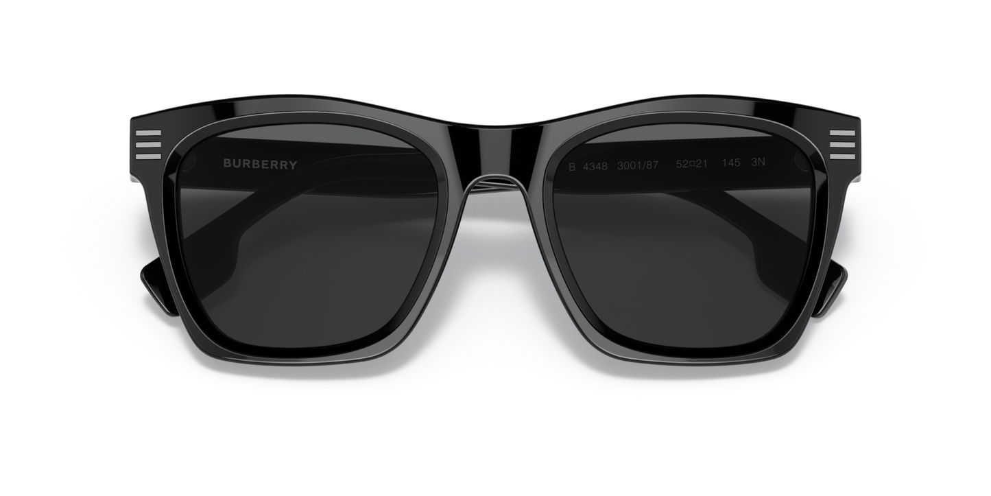 משקפי שמש בורברי שחור-אפור כהה | BURBERRY BE4348 Cooper Black-Dark Grey