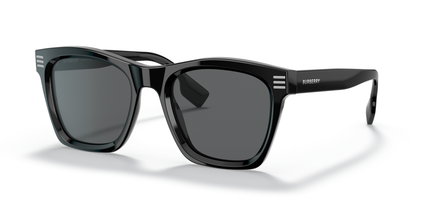משקפי שמש בורברי שחור-אפור כהה | BURBERRY BE4348 Cooper Black-Dark Grey