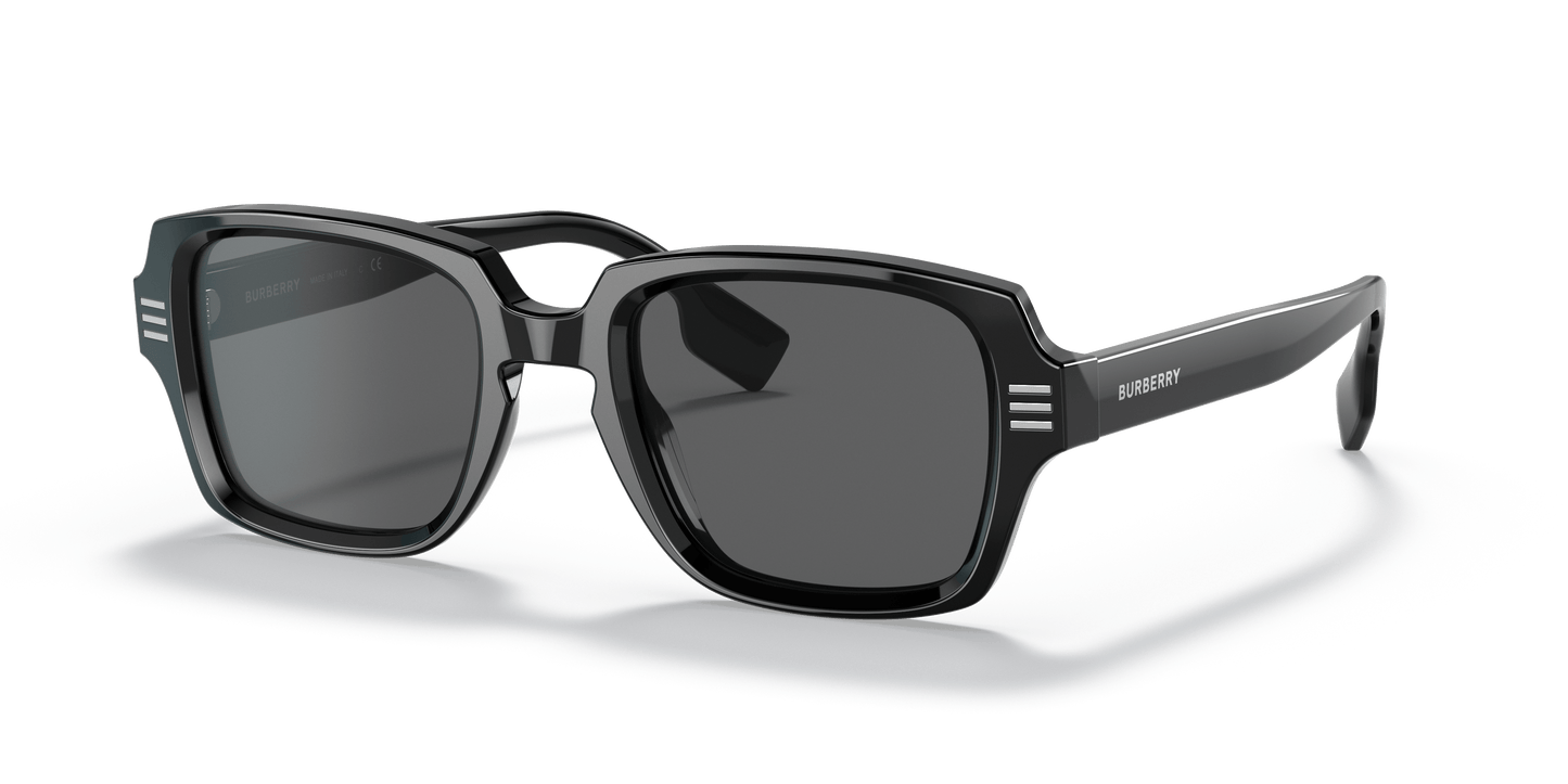 משקפי שמש בורברי שחור-אפור כהה | BURBERRY BE4349 Eldon Black-Dark Grey