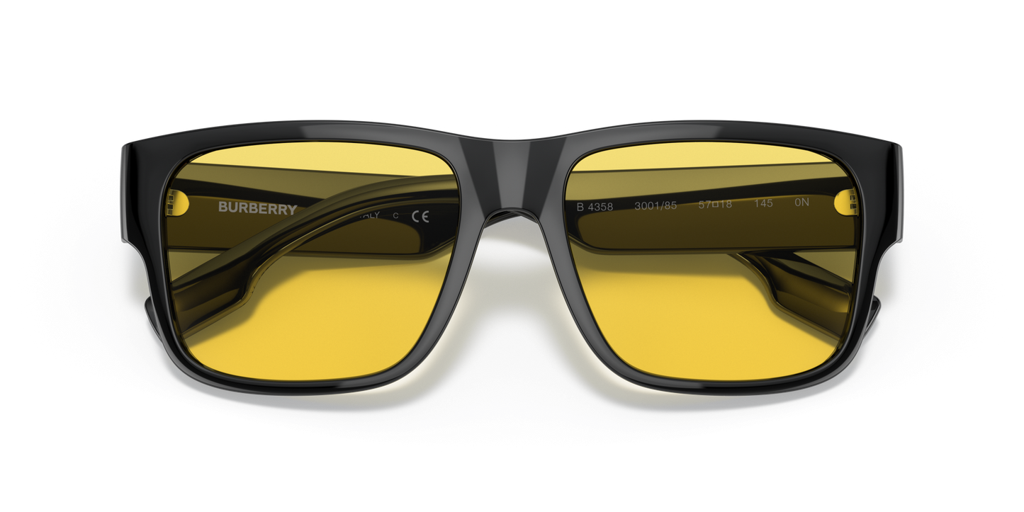 Burberry Sunglasses Black-Yellow | BURBERRY BE4358 Knight Black-Yellow