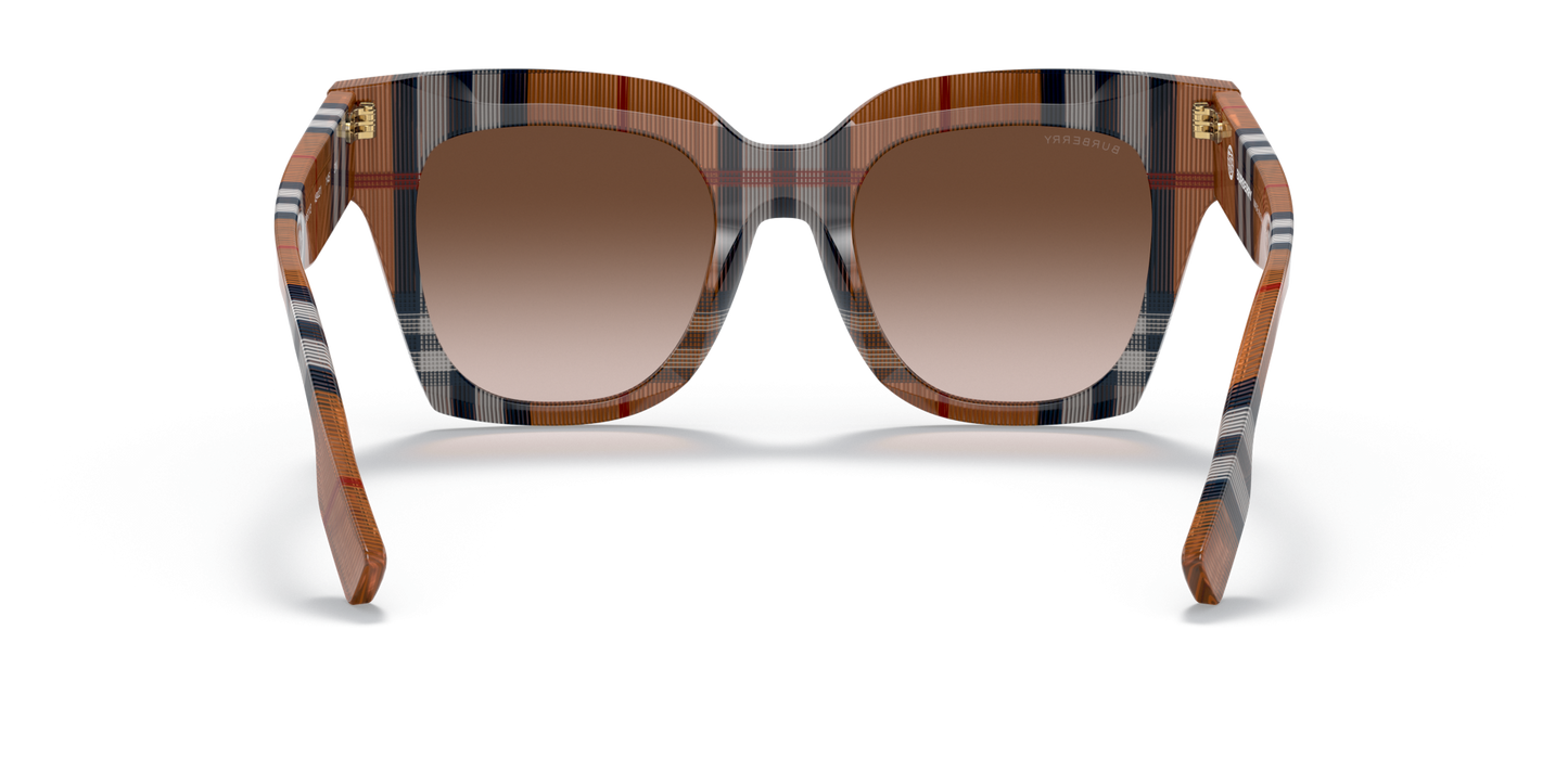 Burberry Brown Brown Brown Sunglasses | BURBERRY BE4364 Kitty Brown Check-Brown Gradient