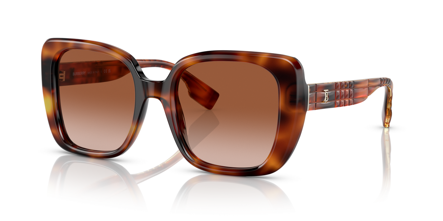 משקפי שמש של ברברי שיפוע בהיר הוואנה-חום | BURBERRY BE4371 Helena Light Havana-Brown Gradient
