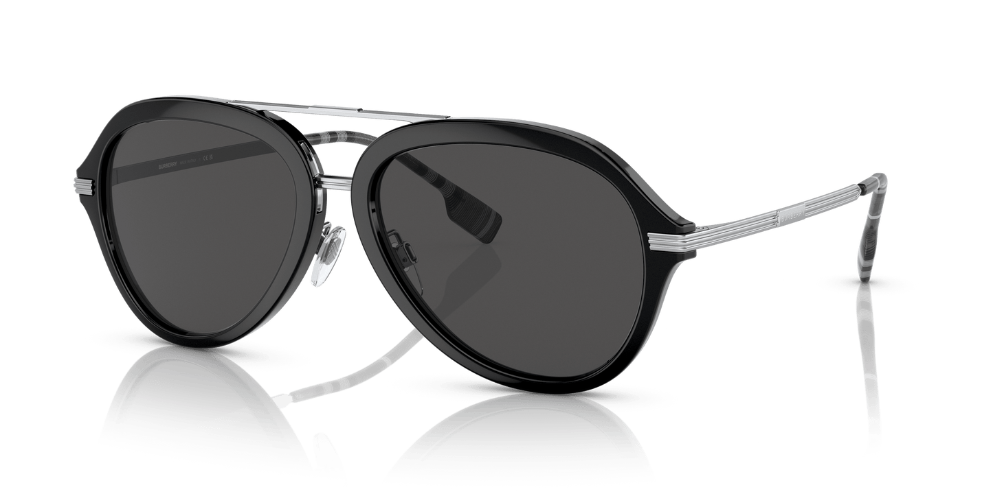 משקפי שמש בורברי שחור-אפור כהה | BURBERRY BE4377 Jude Black-Dark Grey