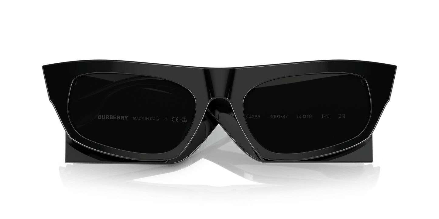 משקפי שמש בורברי שחור-אפור כהה | BURBERRY BE4385 Palmer Black-Dark Grey
