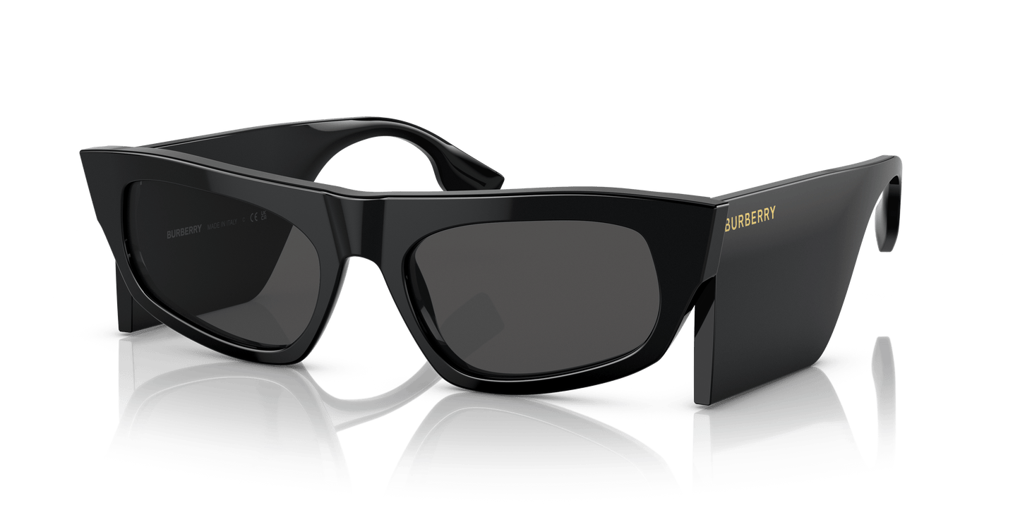 משקפי שמש בורברי שחור-אפור כהה | BURBERRY BE4385 Palmer Black-Dark Grey