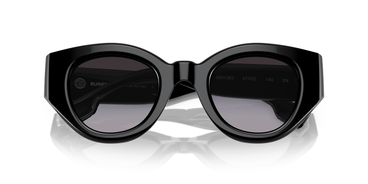 משקפי שמש בורברי שחור-אפור שיפוע | BURBERRY BE4390 Meadow Black-Grey Gradient