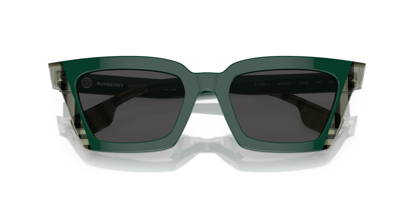משקפי שמש בורברי ירוק/צ'ק ירוק-אפור כהה | BURBERRY BE4392U Briar Green/Check Green-Dark Grey
