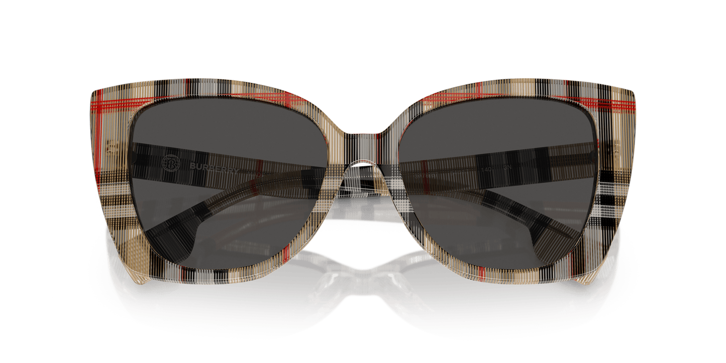 משקפי שמש של ברברי וינטג' צ'ק אפור כהה | BURBERRY BE4393 Meryl Vintage Check-Dark Grey