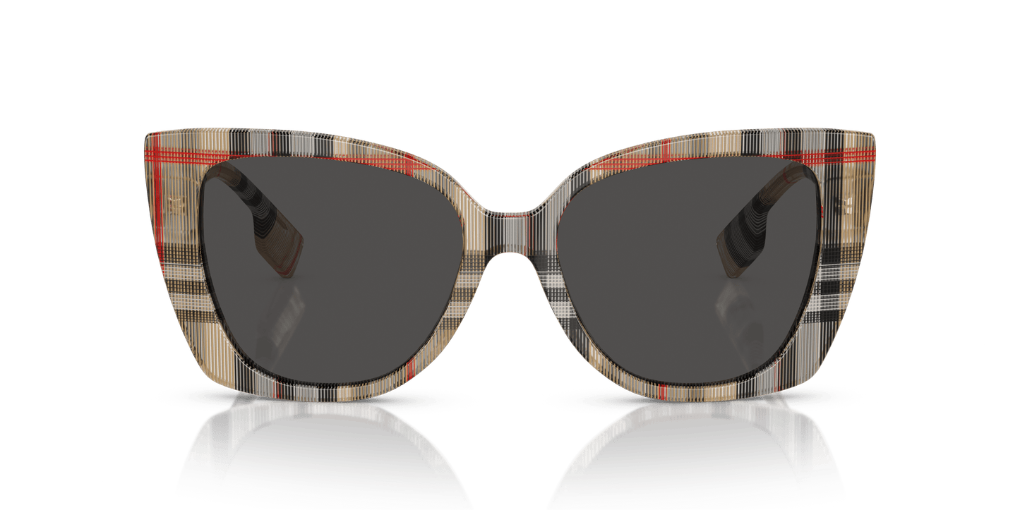 משקפי שמש של ברברי וינטג' צ'ק אפור כהה | BURBERRY BE4393 Meryl Vintage Check-Dark Grey