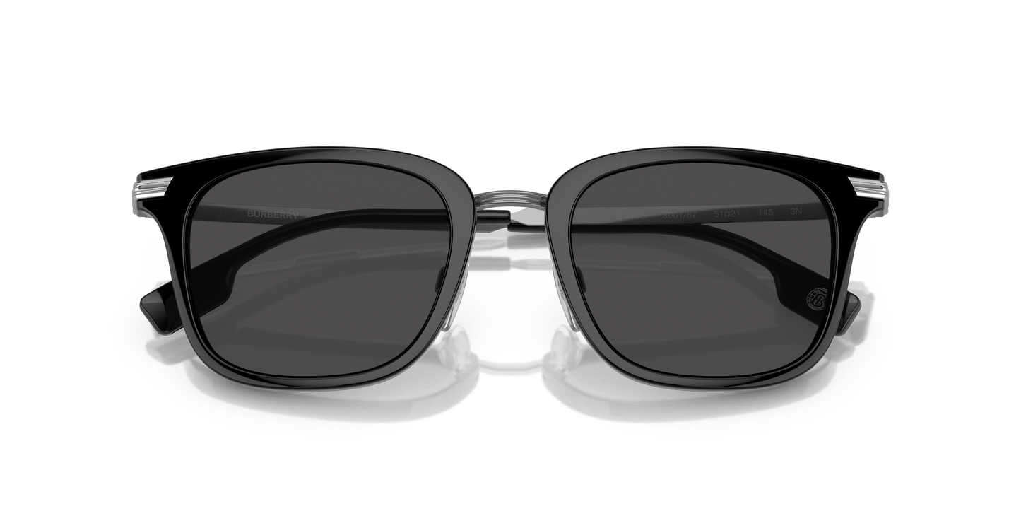 משקפי שמש בורברי שחור-אפור כהה | BURBERRY BE4395 Peter Black-Dark Grey