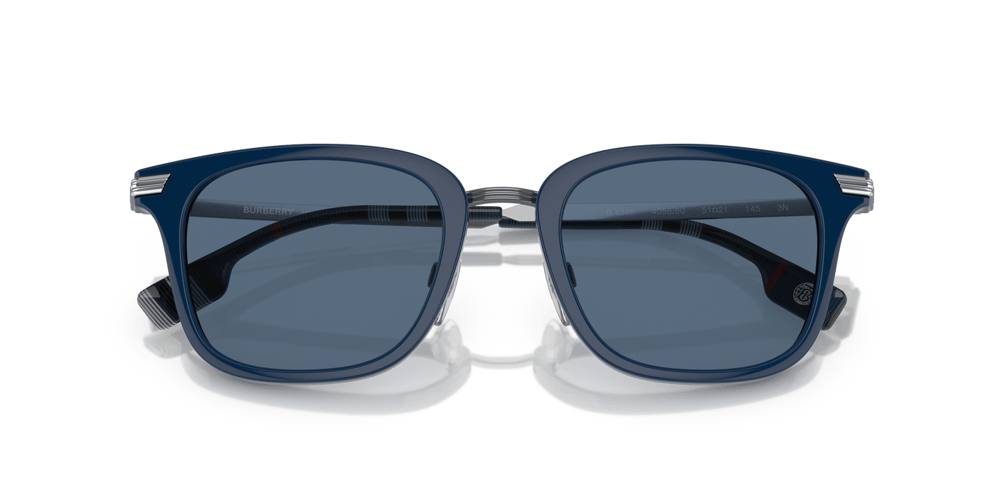 משקפי שמש בורברי כחול-כחול כהה | BURBERRY BE4395 Peter Blue-Dark Blue