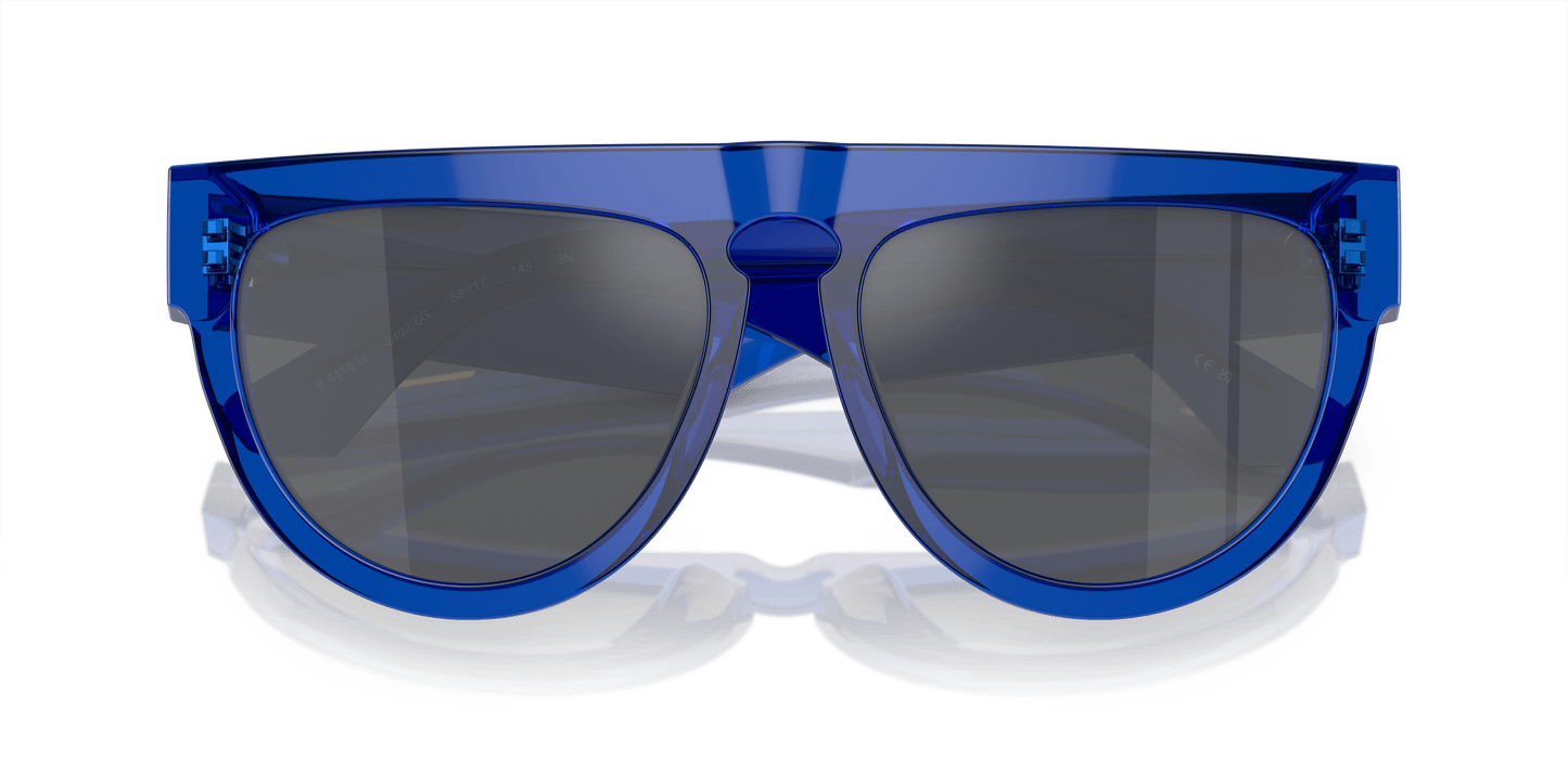 משקפי שמש של ברברי כחול-אפור מראה כסף | BURBERRY BE4416U Blue-Grey Mirror Silver