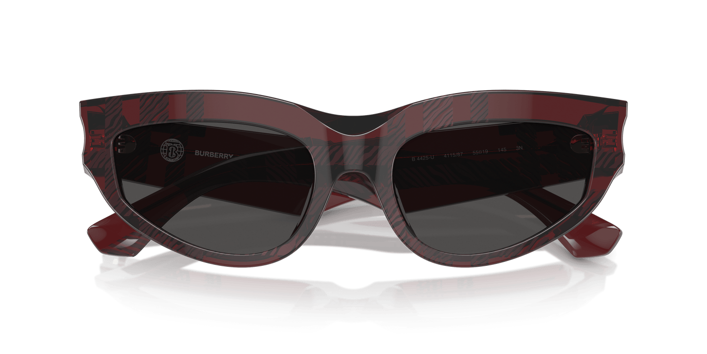 משקפי שמש בורברי צ'ק אדום-אפור כהה | BURBERRY BE4425U Check Red-Dark Grey